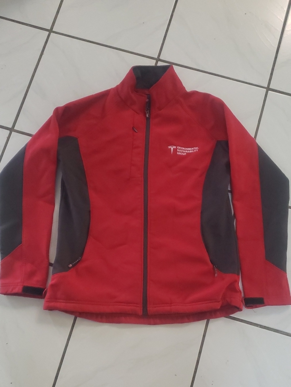 Brand new "Tesla" red and gray utility softshell Jacket
